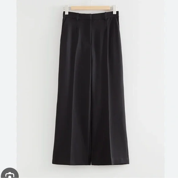 & Other Stories press crease flared black trousers size 8 - Picture 2 of 5